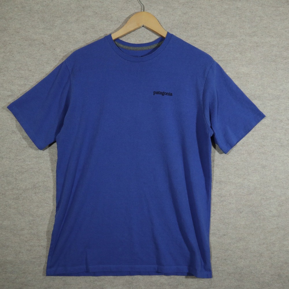 Patagonia Responsibili-Tee Mens Medium Blue Recycled Graphic T-Shirt Gorpcore M